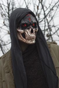Halloween skräck blodig krigare skalle mask cs spel latex huvudbonader gratis frakt