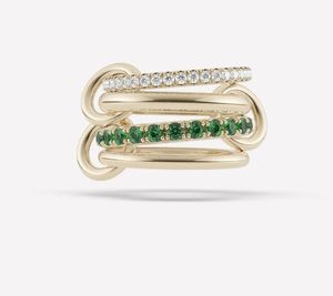 Halley Emerald Gemini Spinelli Kilcollin Ringe Markenlogo-Designer Neu im Luxus-Edelschmuck 18-karätiger Gold- und Sterlingsilber-Hydra-Ring