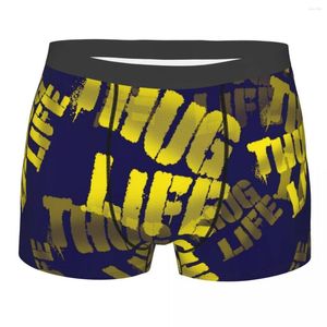 Underpants Men's Thug Life Words Boxer Shorts Panties Soft Underwear Male Novelty S-XXL