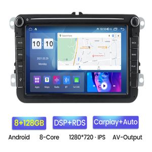 8+128G Android 11 Car DVD GPS Navigation 1280*720 8Core for VW Volk-swa-gen Sk-oda PO-LO GO-LF 5 6 PAS-SAT JET-TA TIGU-AN TOU-RAN Cad-dy