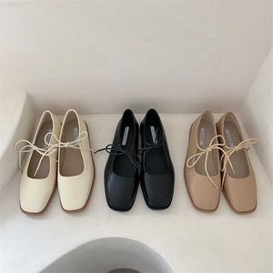 Dress Shoes brand designer ankle lace up leather shoes woman cutout cross-tied mary janes square toe oxford flats retro brogues shoes woman L230724