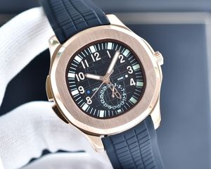 Automatische mechanische Damenuhr für Herren, 2813 Uhrwerk, 40 mm, komfortables Kautschukarmband, goldenes Gehäuse, 5 ATM wasserdicht, Montre de Luxe AQUANAUT-Armbanduhren