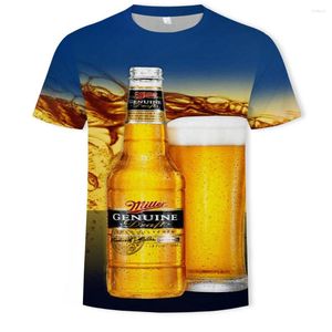 Camisetas masculinas com impressão 3D de cerveja, camisetas femininas masculinas, divertidas, novidades, festas, manga curta, tops, camisetas grandes, atacado