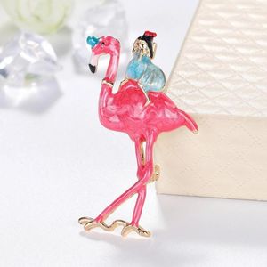 Броши моды Fashion Flamingo с девушкой брошь элегантная серия для женщин животных