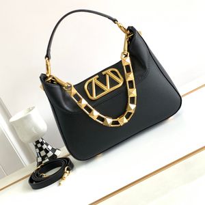 10A Rivet underarm designer shoulder bag Genuine Leather Woman Crossbody Handbag half moon shaped Hobo Bag Stud Sign Handle Clutch Totes lady wallet Purse