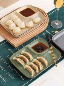 Piatti Piatto di gnocco in ceramica in stile giapponese Colazione con snack di gamberetti al vapore con famiglia di sushi all'aceto