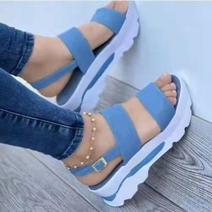 High Shoulder Heel Buckle Platform Summer Strap Sandals Peep Toe Slippers Women's Wedding Beach Shoes 230724 963 c