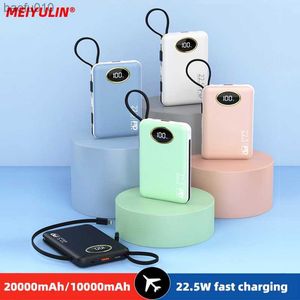 MEIYULIN 20000mAh Large Capacity Power Bank 22.5W Fast Charging External Spare Battery Built-In USB C Cable for iPhone 14 Xiaomi L230619