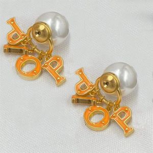 Fashion Orange CHARMINGS Aretes Orecchini for Women Party Wedding Miłośnicy prezentowe zaręczyny biżuteria NRJ290Q