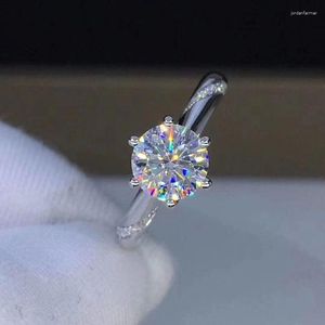 Pierścienie klastra F Color Moissanite VVS Wedding Wedding z National for Women