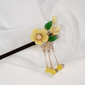 Hair Clips Chinese Hairpins Fairy Hanfu Accessories For Women Vintage Tassel Pearl Sandalwood Sticks Chopsticks Ancient Jewelry