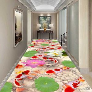 カーペットタタミマット3Dリビングルームカーペット家装飾花の長い廊下ラグカーペットアンチスリップキッチンバルコニーフロアエリアラグR230725
