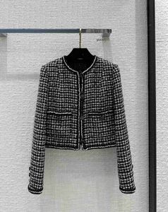 Kvinnors jackor kausal kanalkläder vintage lång tweed jacka toppar kappa kvinnlig ärm Runway Designer Dress Suit