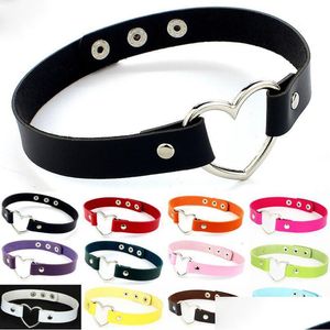 Chokers pu deri kalp cezalandırıcı kolye kadınlar Chocker kolyeler punk ifadesi mücevher düğün gelini hediye damla dağıtım koltukları dhsda