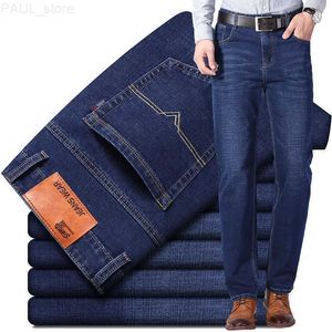 Men's Mens Jeans Stretch Regular Fit Business Casual Classic Fashion Denim Trousers Black Blue Grey 221118 L230724