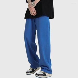 Mäns jeans 2023 Spring High Street Hip Hop Straight Leg Plus Size Stretch Blue Pants Men Designer