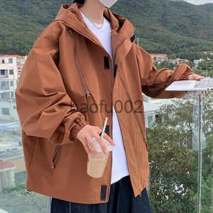 Jaquetas masculinas streetwear 2023 primavera com capuz jaqueta casual para homem casaco ao ar livre quebra-vento bombardeiro jaqueta masculina j230724