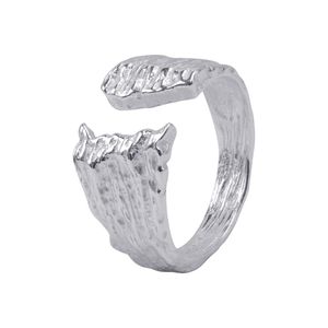 2023 Vendita calda S925 Sterling Silver Texture irregolare Retro Cool Style Piccolo Design Senso Anello aperto in Europa e America