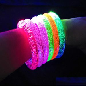 Altri braccialetti Fashion Flash Dance Braccialetti Led lampeggiante da polso Glow Bangle In The Dark Carnevale Regalo di compleanno Forniture per feste al neon Drop De