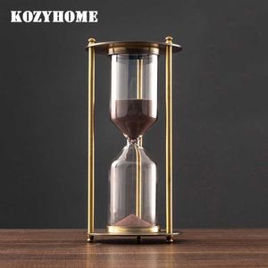 Decorative Objects Figurines Creative Metal Hourglass Sand Timer European Retro Office Bookshelf Study Ornaments Decoration Sand Clock Timer L230724