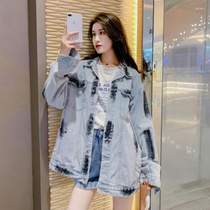 Giacche da donna di alta qualità 2023 Autunno Street Hip Hop Fashion Hole Appliques Denim Loose Top Jeans Jacket Elegante Vintage Womens Cowboy