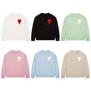 Designer Embroidered A Heart Amis Autumn Men's and Women's Couple Casual Knit Sweater Jacket Candy-colored Pullover Cardigan