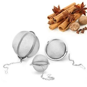 Stainless Steel Tea Pot Infuser Sphere Locking Spice Tea Green Leaf Ball Strainer Mesh Strainers Filter Tools LL