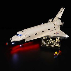 Bloklar Easylite LED Işık Akrilik Ekran Kartı NASA Uzay Mekiği Discovery 10283 Yapı Taşlı Tuğla Oyuncakları Set Model L230724