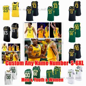 NCAA XS-6xl Baylor Bears College Basketball Jerseys Love Bridges George Lohner Bonner Cryer Tchamwa Thamba Mitchell Custom dowolne imię Numbe Men Młodzież