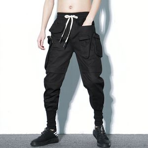 Pantaloni da uomo Pantaloni da uomo Hip Hop neri Pantaloni sportivi da jogger casual Pantaloni cargo multitasche 230724