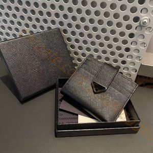 Fashion Designer Wallets Luxury Saffiano Clutch Purse Criss-Cross pattern Leather Card Holders Cattlehide Unisex Coin Purses Cotton lining Key Wallets With Box