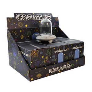 Garrafas de armazenamento Garrafa de vidro UFO Tampas de silicone Recipiente de cera para fumar Organização de limpeza