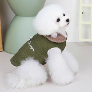 Abbigliamento per cani Costume Cappotto invernale per animali domestici Colletto rovesciato Colori a contrasto Gilet per gatti a due gambe Chic per la casa