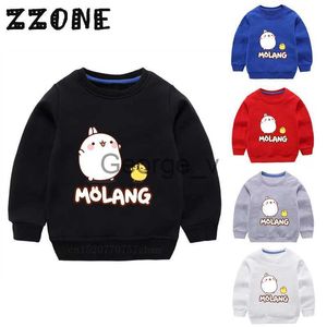 Hoodies Sweatshirts Children's Hoodies Kids Molang and Piupiu Cartoon Rabbit Sweatshirts Baby Cotton Pullover Tops Girls Boys Autumn ClothesKYT5217 J230724