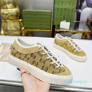 Casual Shoes Designer women's shoes tennis canvas casual Luxurys green and red net striped rubber sole stretch cotton low-cut men's sports