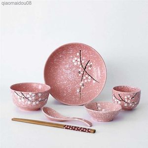 Japoński w stylu ceramiczny zestaw naczyń stołowych domowe sztućce Kreatywne ceramiczne naczynie stołowe stół dania z zestawu obiadowego