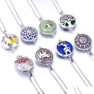 Lockets casual aroma diffusor halsband Öppna antik vintage 30mm hänge per eterisk olja aromaterapilock med kuddar droppe dhpls