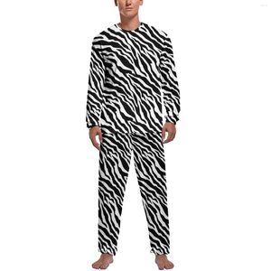 Erkekler Sweetwear Zebra Stripe Pijamalar Bahar Hayvan Baskı Yatak Odası Ev Takım Erkek İki Parça Tasarım Uzun Kollu Sevimli Pijama Setleri