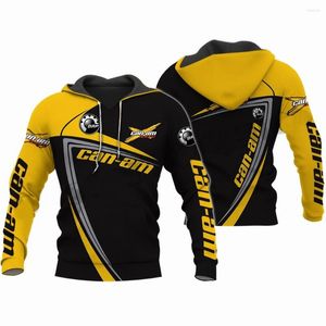 Hoodies للرجال 2023 العلامة التجارية BRP CAN-AM PRINT EST على الطرق الوعرة سيارة فريدة من نوعها رجال/نساء Harajuku أغطية الشارع الشارع/zip/sweatshirt