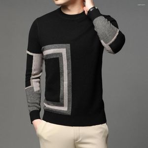 Erkek Sweaters 2023 Moda Yüksek Son Tasarımcı Marka Mens Örgü Siyah Yün Kıyafet Kazak Müret