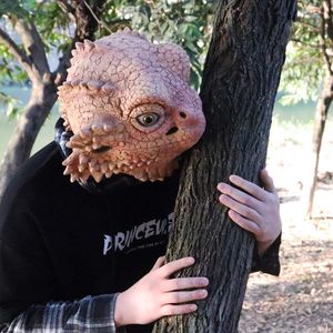 Desert Spiny Lizard Mask Animal Head Mask Halloween Costume Låtsas för vuxna gratis frakt