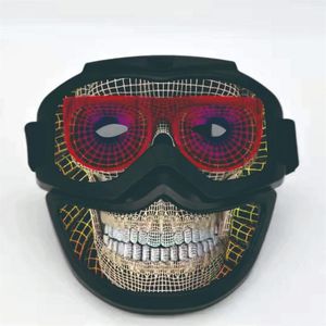 Väx i den mörka fulla lysande masken Black Party Masks Stretchy Realistic Mask Justerbar Party Supplies Dålig plast