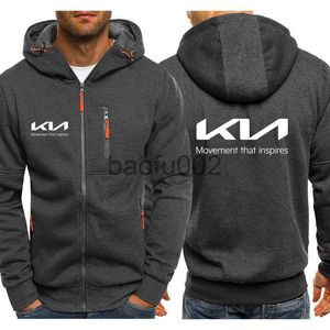 Herrjackor vårens höstmens jacka Nya Kia Motors trycker blixtlås hoodies tröja mode casual harajuku outwear högkvalitativa toppar rockar j230724