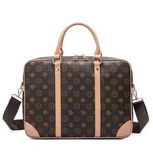 Shoulder Briefcase Black Brown Leather Handbag Luxury Business Man Laptop Bag Messenger Bags 3 Color with dust bag