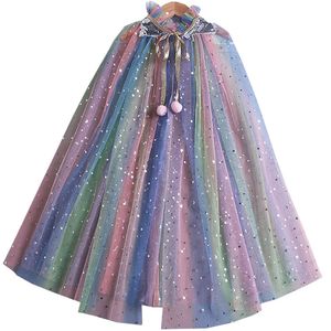 Vestidos de princesa para meninas de marca, fantasia de festa com cordão, lantejoulas, tule, capa, vestido de Halloween, manto para desempenho, dropship