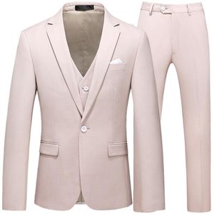 Jackets Groom Suits Men's Banquet Business Workwear Suit Three Piece Suit Jacket + Pants + Vest High End Customized Large Size Blazer
