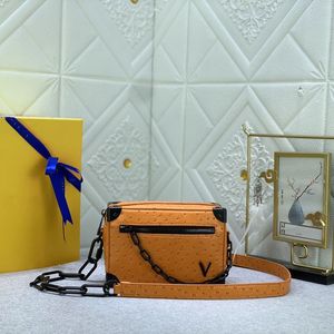 luxury Embossing retro Mini soft trunk box bag Womens Man designer Cosmetic case tote handbag clutch Genuine Leather cross body Shoulder chain bag