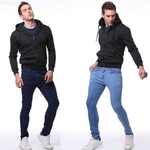 Men's Fashion-New Fashion Casual Zipper Placket Slim Long New Pockets Men Jeans Pants L230724