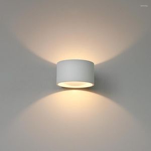 Luminária de parede 6W LED para cima e para baixo, luz de decoração de alumínio, luminária interna para sala de estar, quarto, corredor