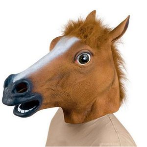 面白い馬マスククレイジーパーティーコスプレ不気味な動物衣装馬ヘッドラテックスフルフェイスマスクマスカラシアタープランクハロウィーンの装飾